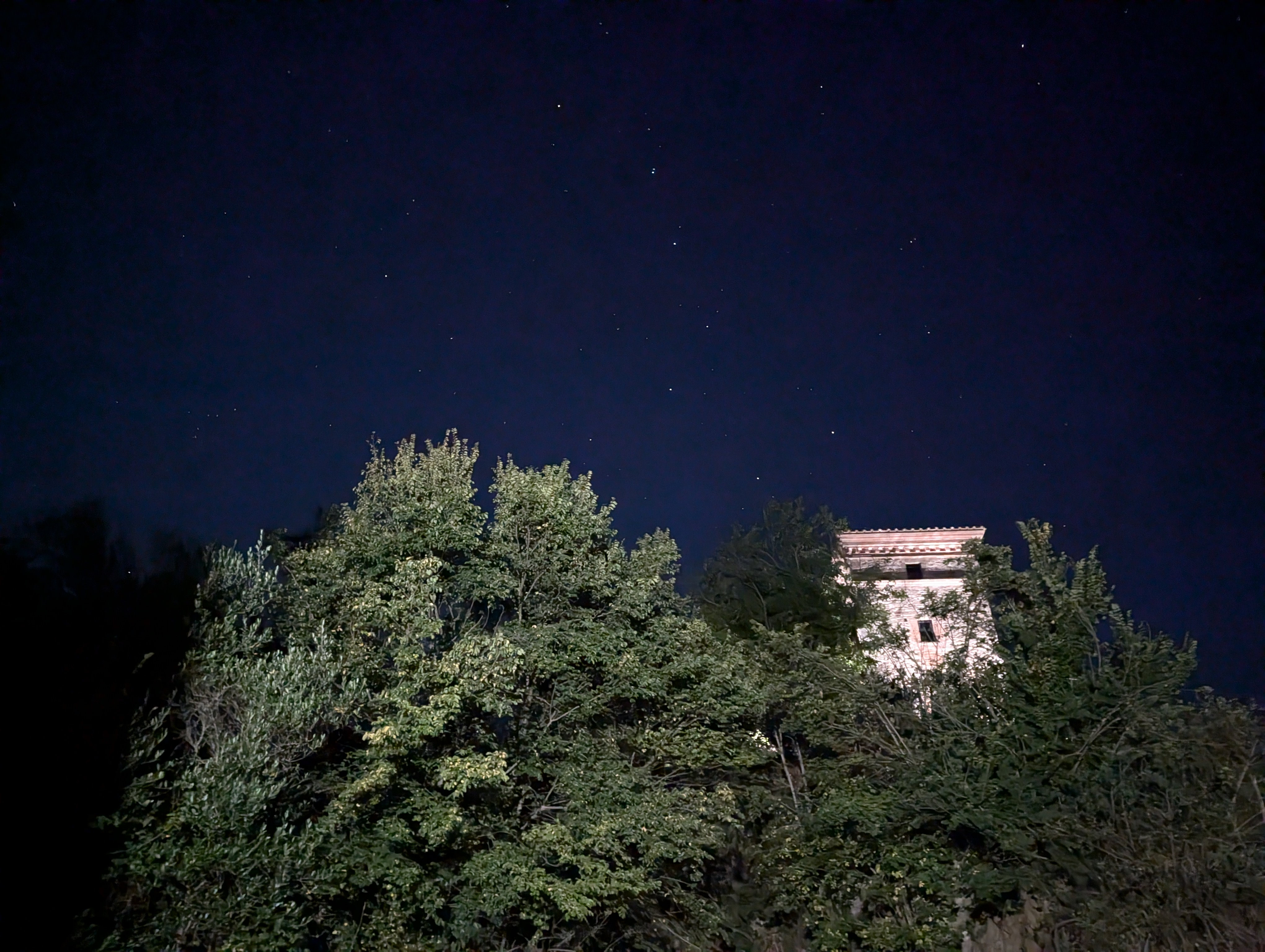 Torre under the stars at night